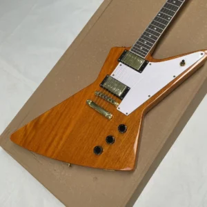six-string transparent yellow electricguitar white pickguard gold hardware