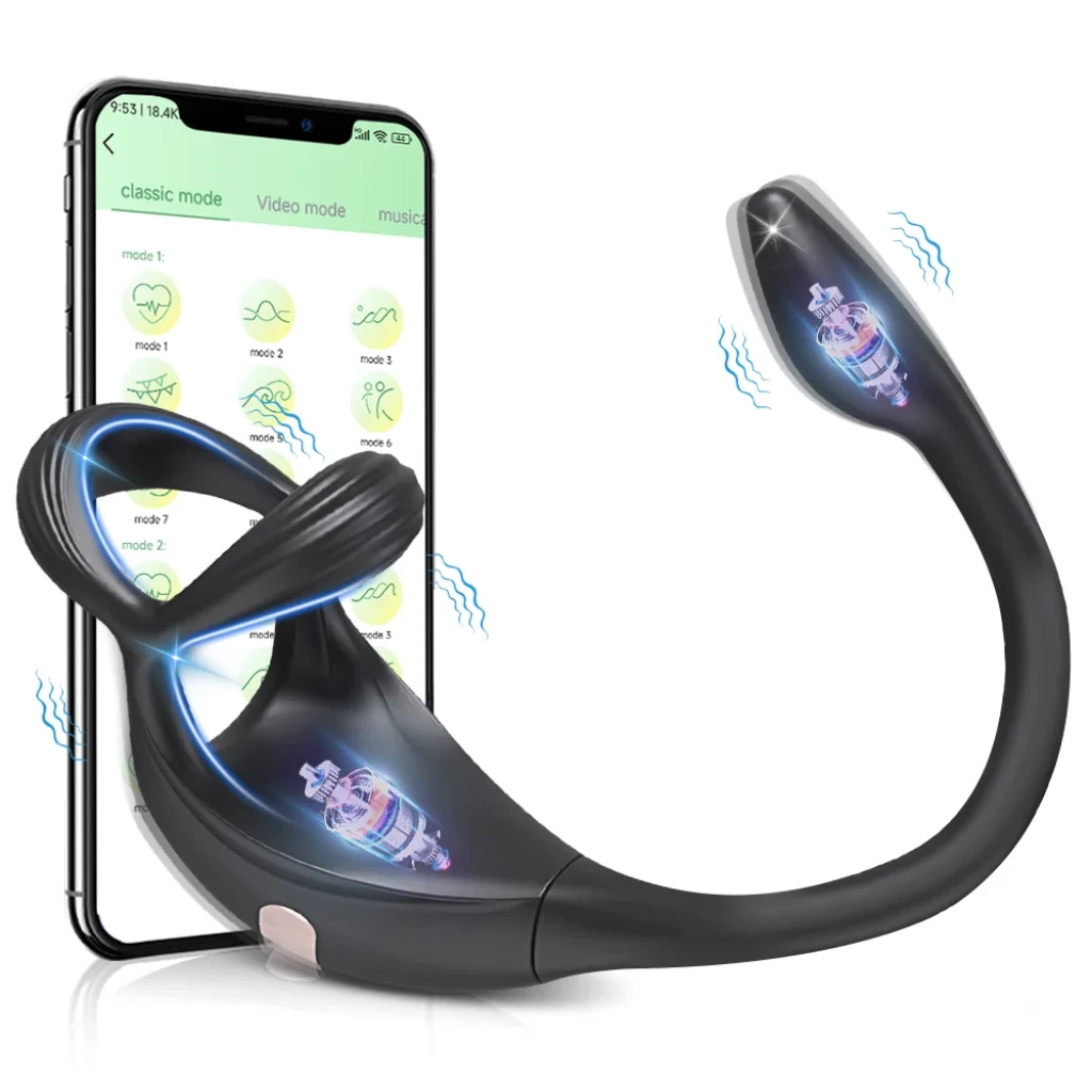 App Control Vibrating Cock Ring Taint Stimulator Mini