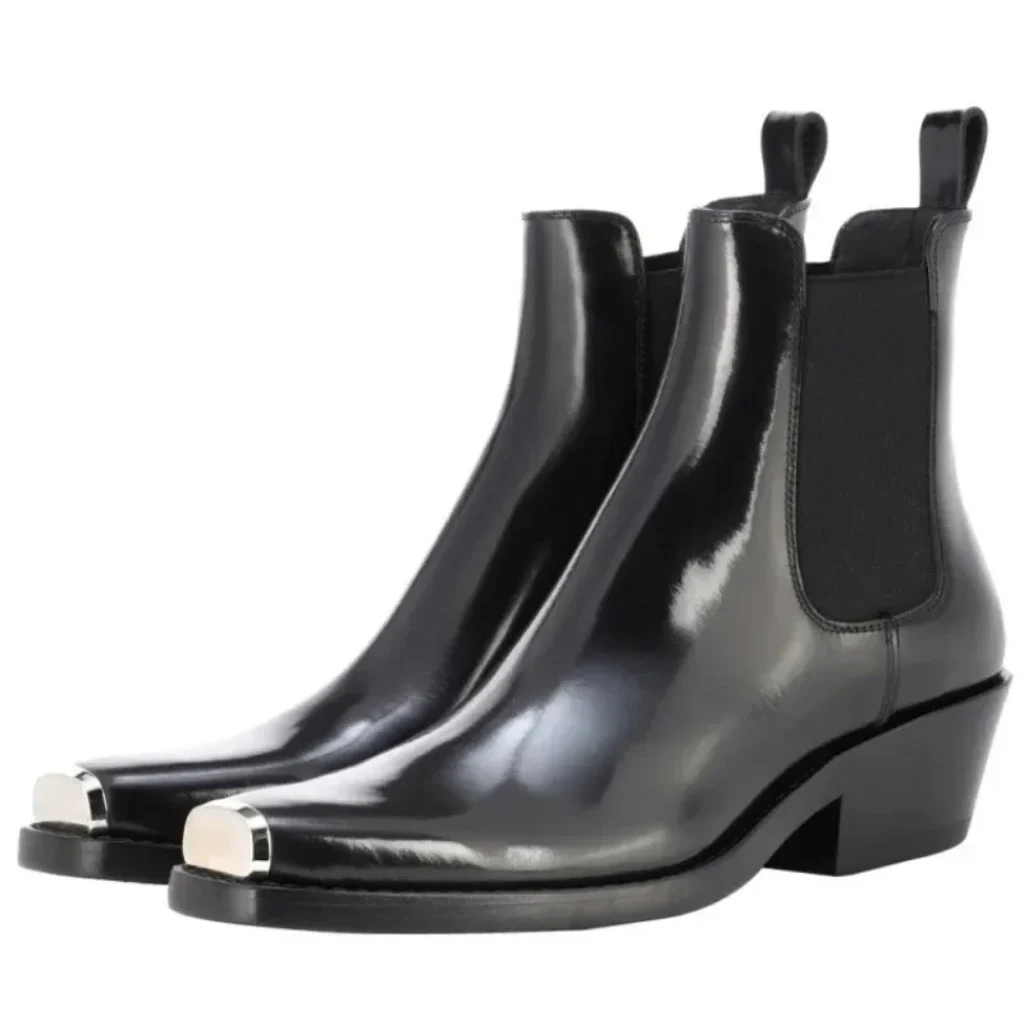Autumn Winter Mixed Color 4.5cm Low Heel Metal