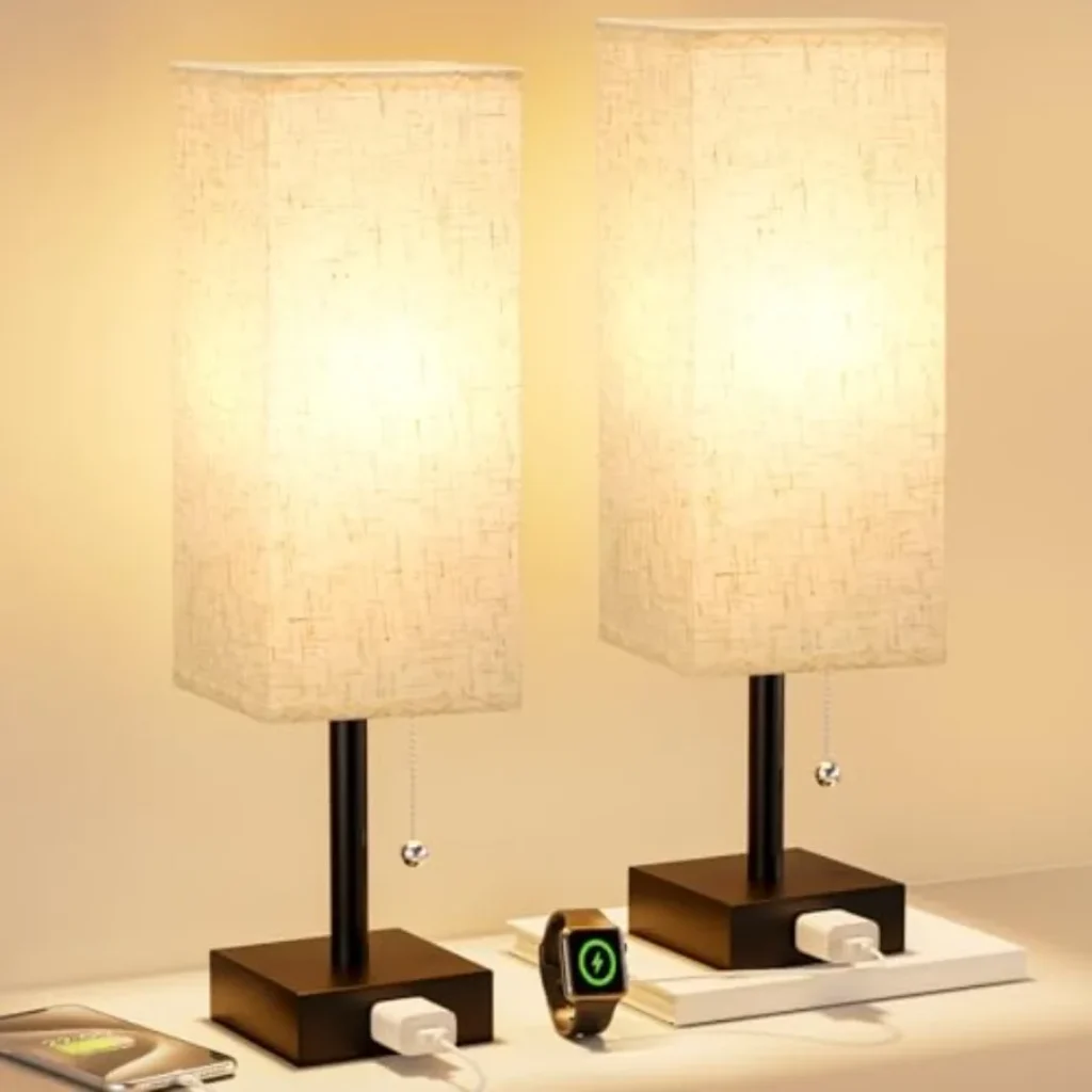 Bedside Table Lamps Bedroom – Small Rectangular Nightstand