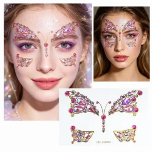 Butterfly Rhinestone Face Gem Stickers Self Adhesive Shiny