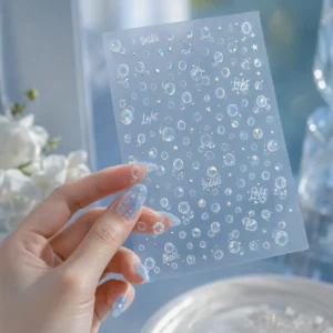 Cute Summer Bubble Nail Stickers 5D Shell Light