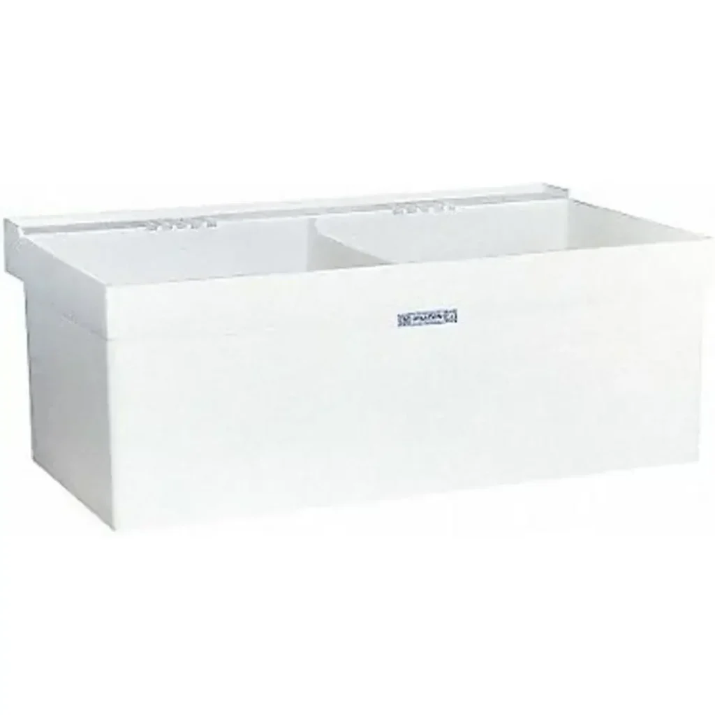 Dual Basin Wall-Mounted Utility Sink Drain, White