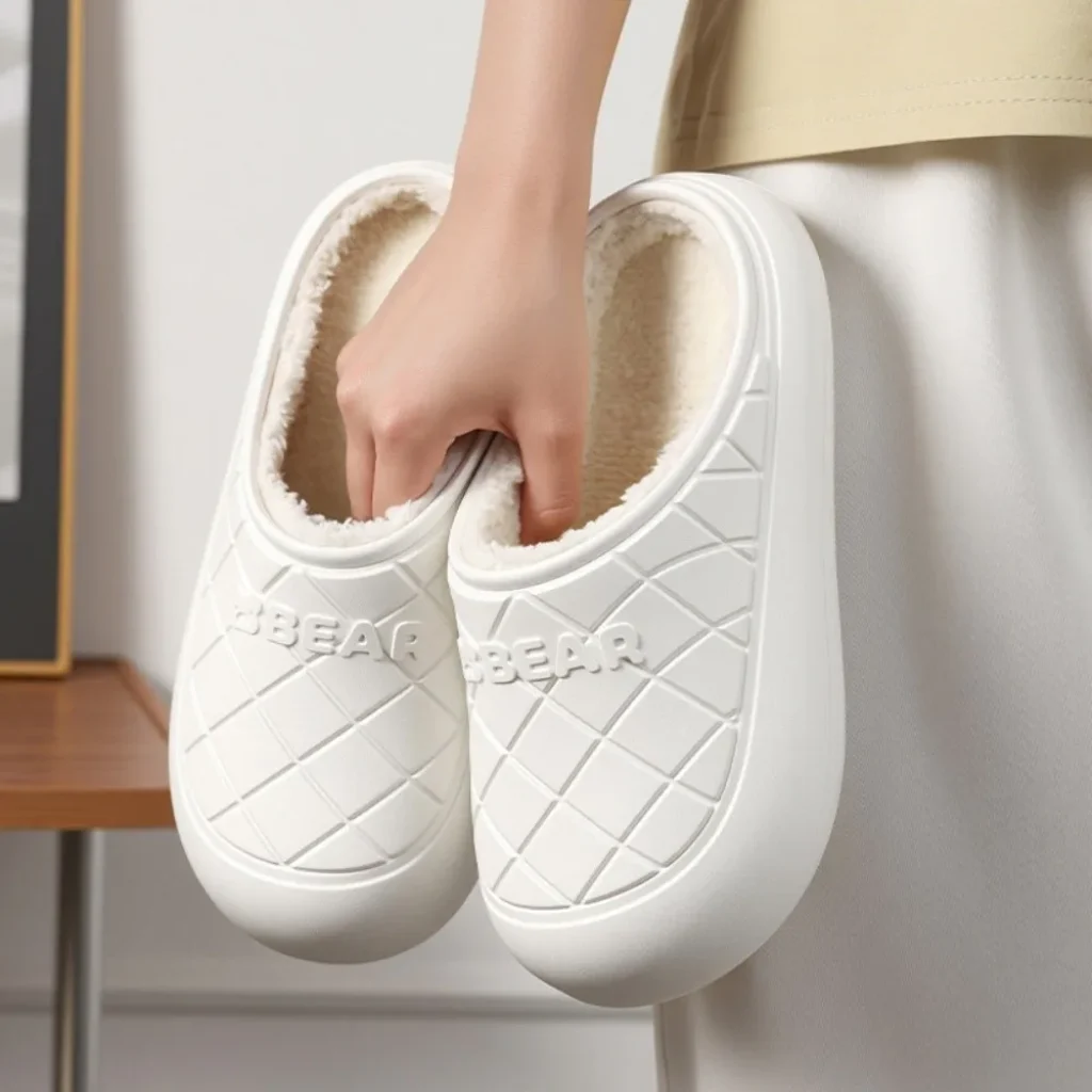 Durable Warm Cotton Slippers Non-slip EVA Couple Slippers