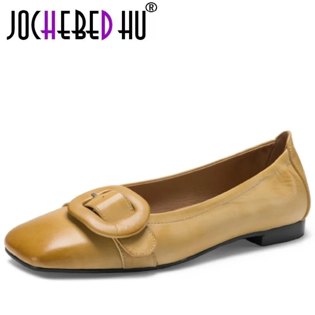【JOCHEBED HU】Minimalist Handmade Genuine Leather Style Square Head