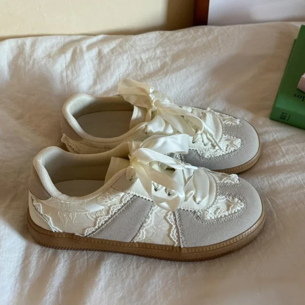 French Lace – Satin Ribbon Trainer Sneakers |