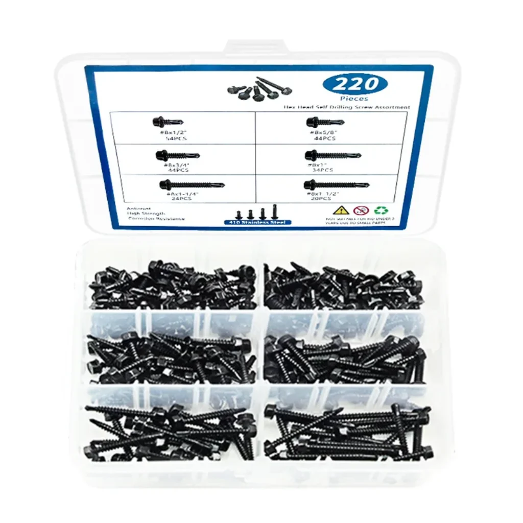 Hex Head Self Drilling Screws Assortment Kit #8