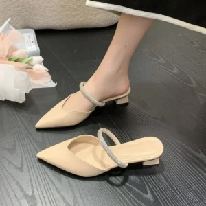 High Heeled Mules Women Flip Flops Closed Modern