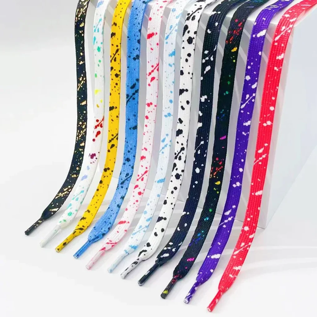 Ink Splatter Shoelace Shoelaces Sneaker Flat Gilding Printing