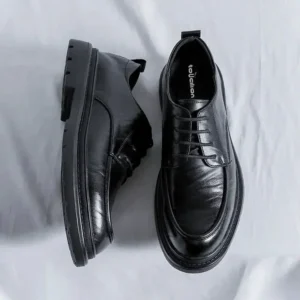 Lace Up Round Toe Men’s Leather Shoes Comfortable
