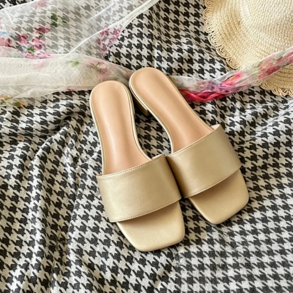 Luxury Brand Women’s Shoes Handmade Square Toe Low