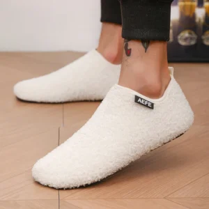 Men Cotton Slippers Winter Warm Shoes Man Walking