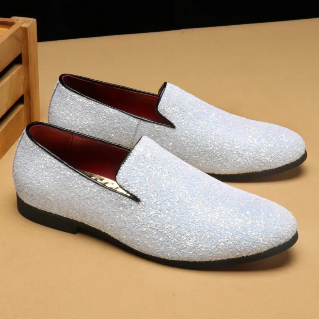 Men Loafers Shoes British Fashion Round Head Leather