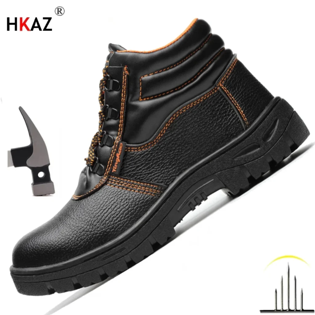 Men Fashion Work SneakersWaterproof boots Breathable Lightweight Steel