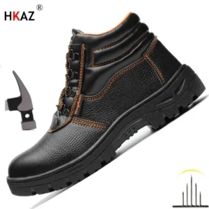 Men Fashion Work SneakersWaterproof boots Breathable Lightweight Steel