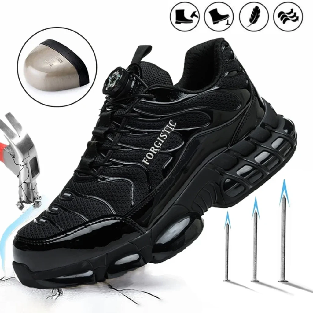 Men’s Rotary Button Safety Shoes Anti-Impact Anti-Piercing Indestructible