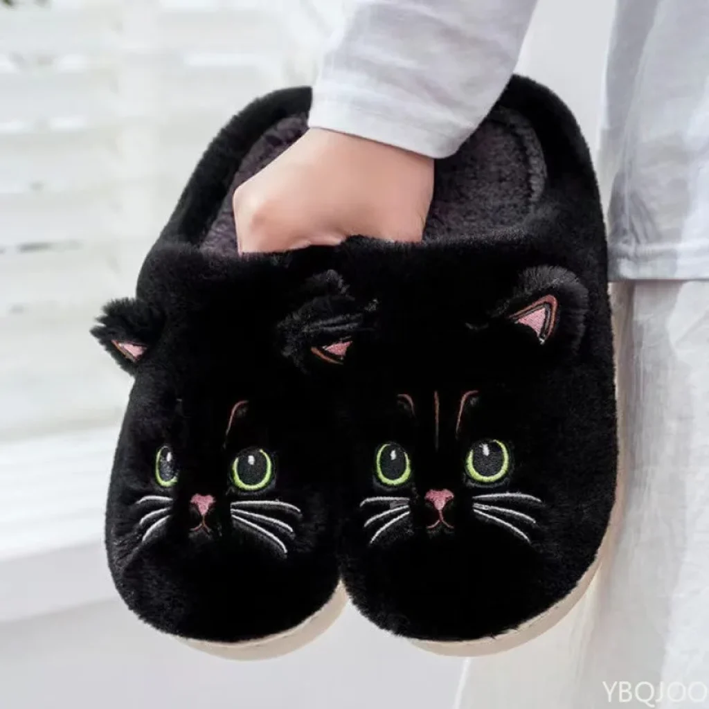 Autumn Winter Cotton Slippers Men Women Couple Cartoon