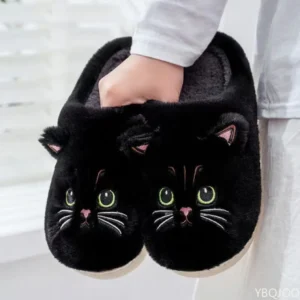 Autumn Winter Cotton Slippers Men Women Couple Cartoon