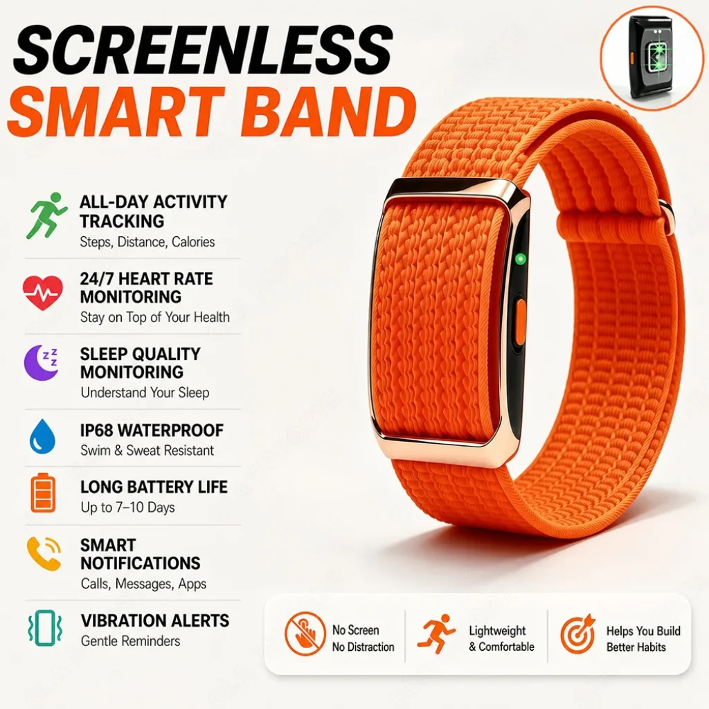 NO Screen Smart Bracelet Heart Rate Blood Pressure