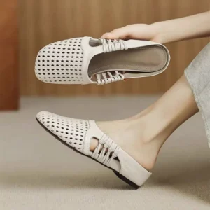 Style – Height-Increasing Woven Breathable Open-Toe Slip-On Half