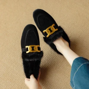 Winter Women Pumps Sheep Suede Leather Shoes Women