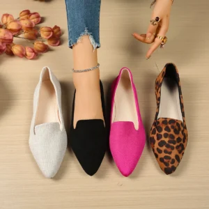 Women fabric Casual sneakers Solid Color Loafers Shallow