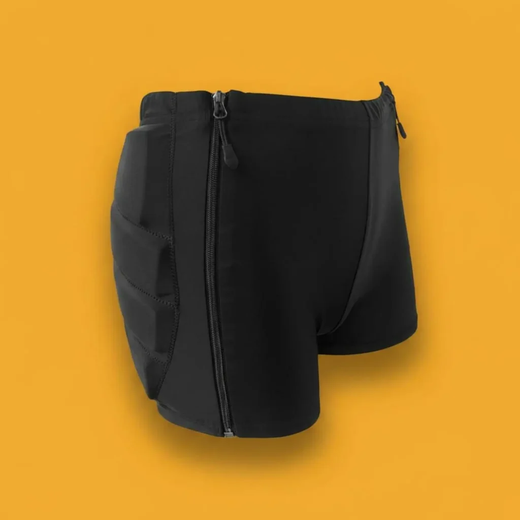 Padded Ice Skate Shorts Easy Side Zipper Guard