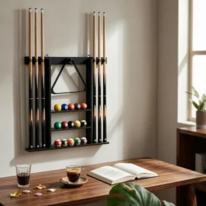 Pool Cue Rack Accessory Storage Hardwood Pool Cue