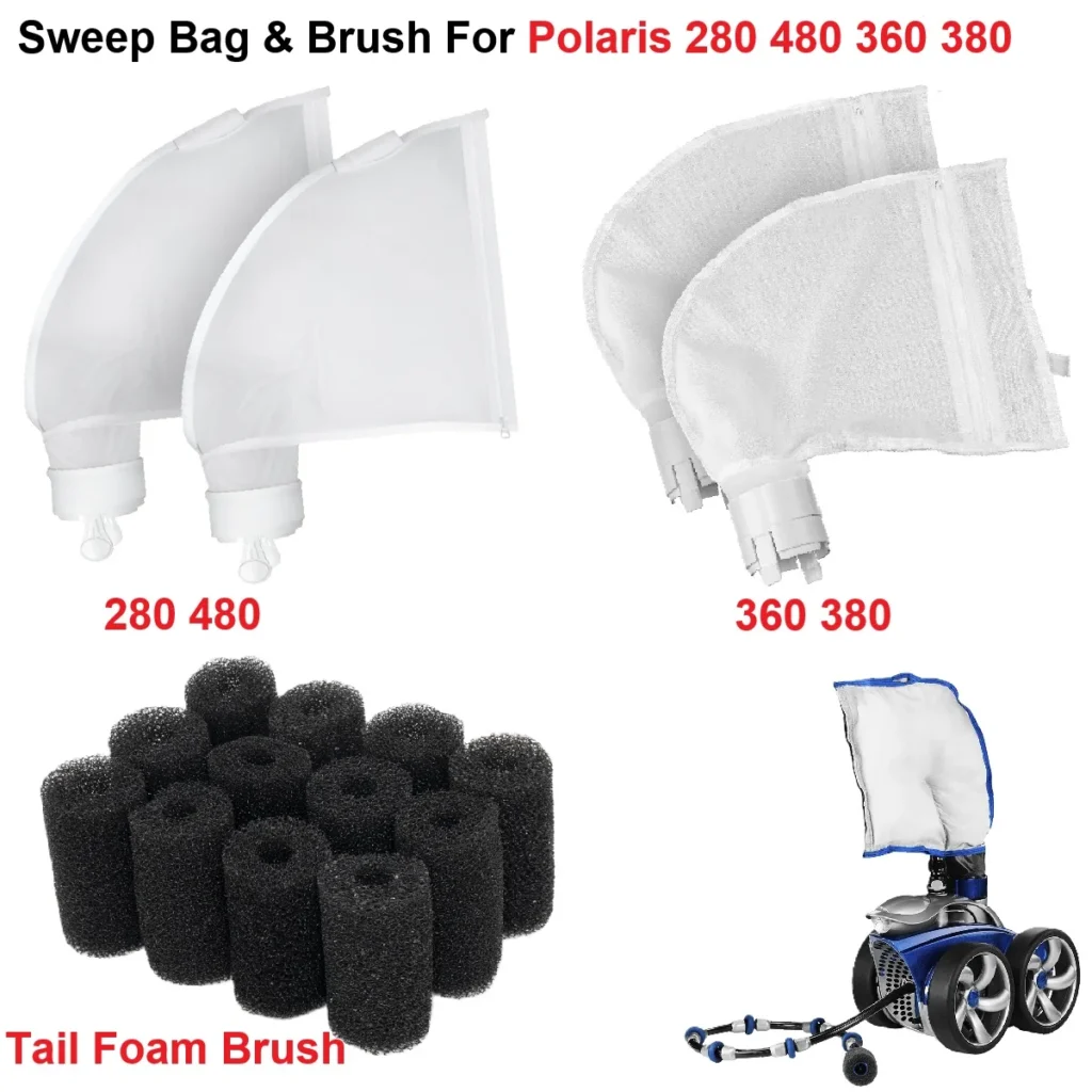 Pool Sweep Bag & Robot Tail Foam Brush