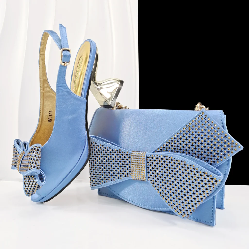 Queena Yan Sky Blue Color Peep Toe High