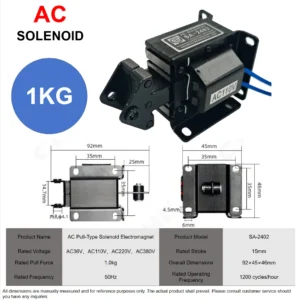 SA-2402 AC110V 220V 380V Traction Solenoid Electromagnet Pull