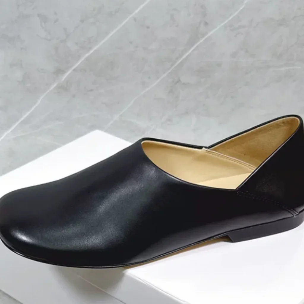 Sewing Lines Shoes Womens Square Toes Flat Heels