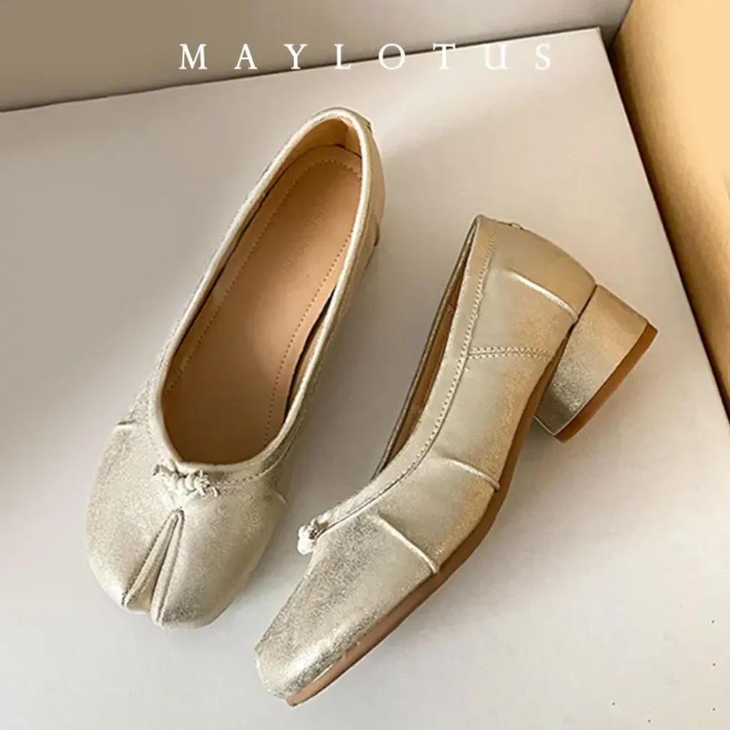 Size 35-43 Gold Tabi Shoes ninja 5cm heel