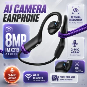 Smart Translation Earphones 3-Mic Open Ear Bluetooth Headset