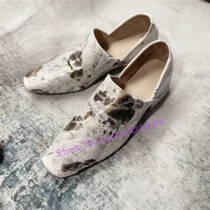 Spring Summer Horse Hair Pumps Women Retro Square