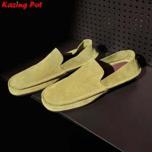 Superstar cow Suede Loafers Round Toe Low Heels