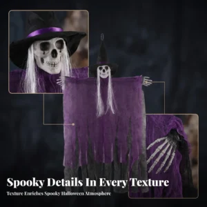 Tattered Witch Wall Hanging Hanging Witch Skeleton Decoration