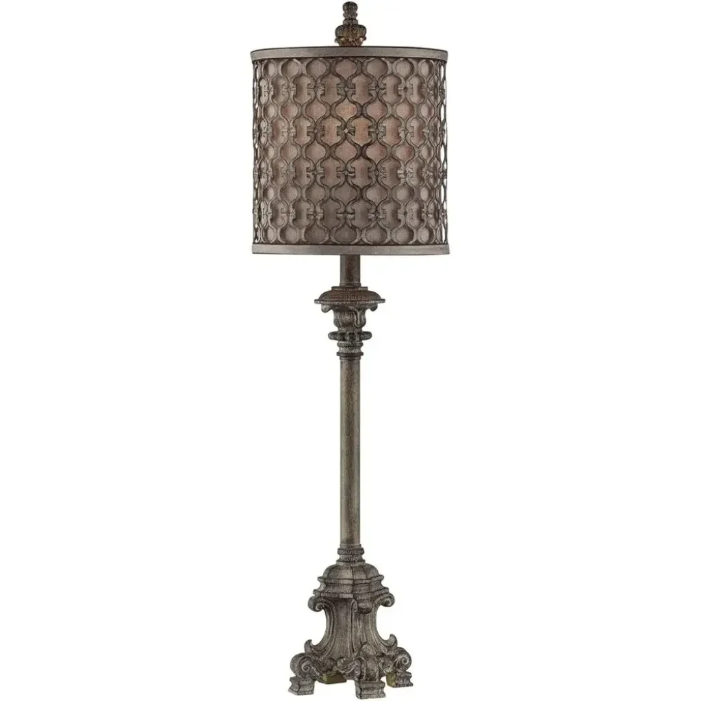 Traditional French Country Style Tall Skinny Table Lamp