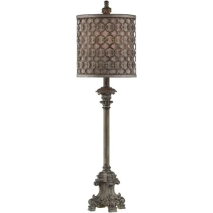 Traditional French Country Style Tall Skinny Table Lamp