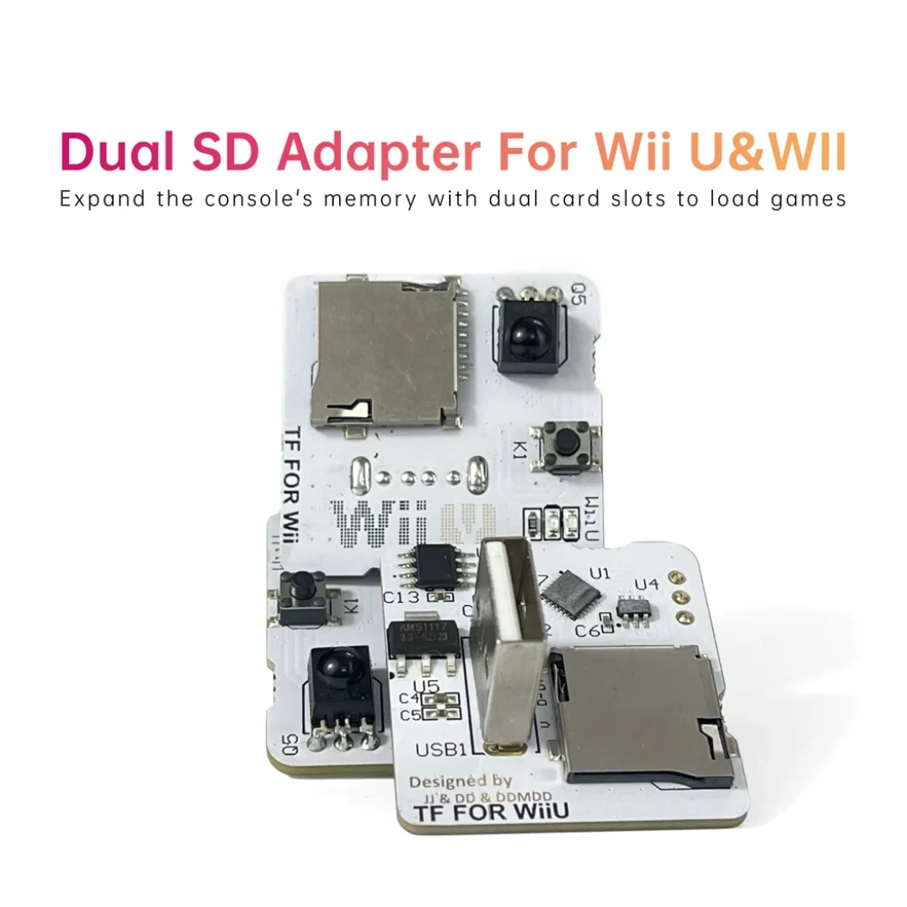 Two SD Card Slot Adapter Memory Extension Expander