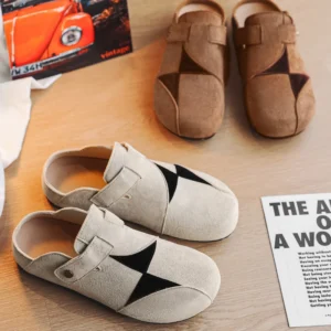 Walking Shoes Sandals Men Clogs Fashion Cork Suede