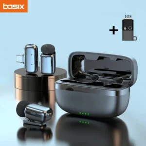 Wireless Lavalier Microphone Set Charging Case Mini Lapel