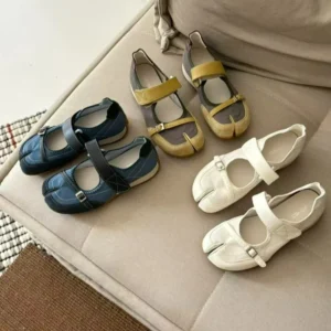 Women Split Toe Mary Jane Shoes Soft Flat