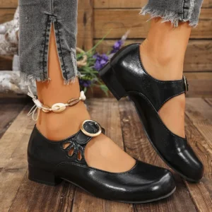 Women’s Fashion Buckle Design Comfortable Low-top Shoes Spring