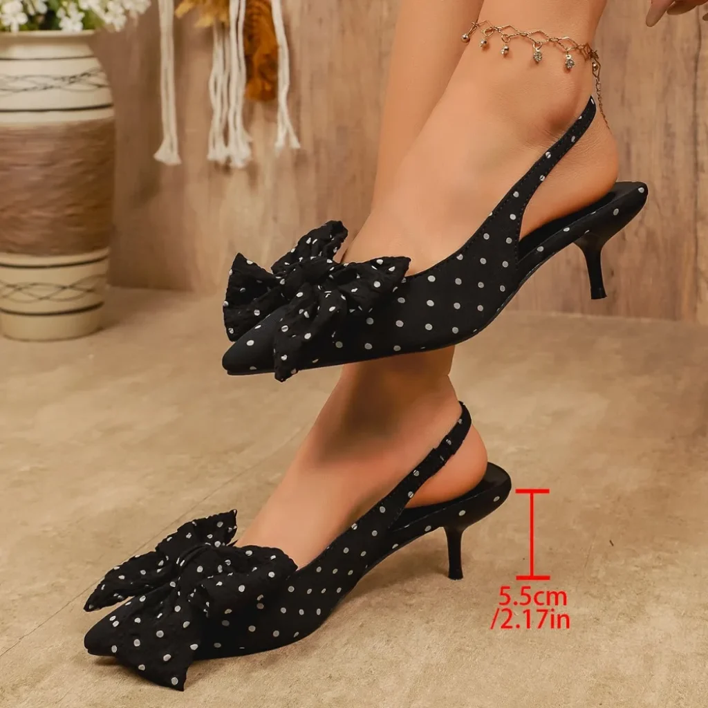 Women’s Polka Dot High Heels Sandals 2026 Summer