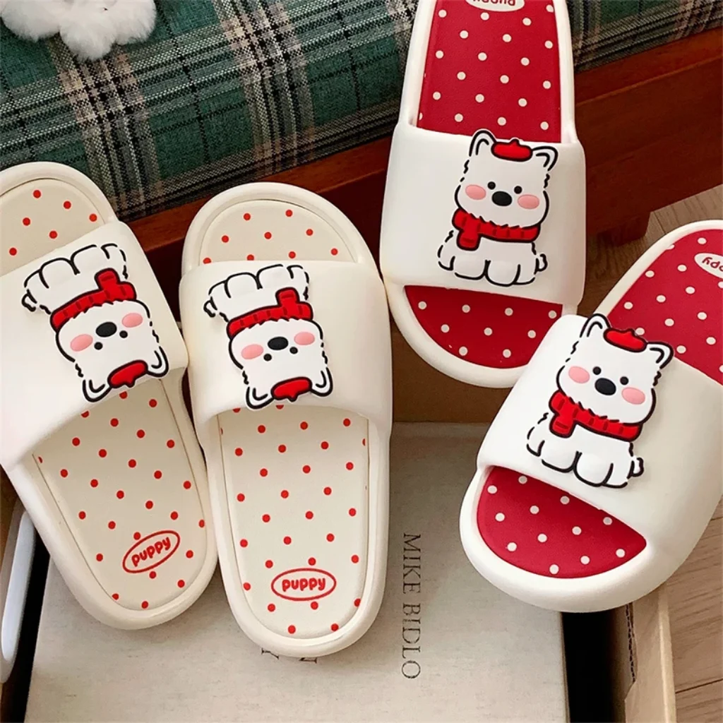 XIXITIAO Women’s Bathroom Slippers Fashion Cartoon Cute Polka