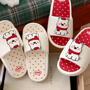 XIXITIAO Women’s Bathroom Slippers Fashion Cartoon Cute Polka