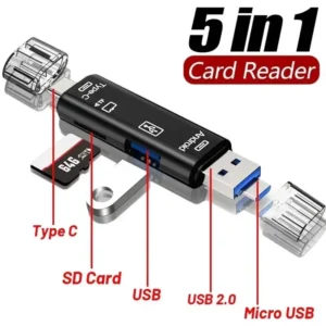 1/2/3/ Multi-Function Card Reader Type-C Card Reader Black/White