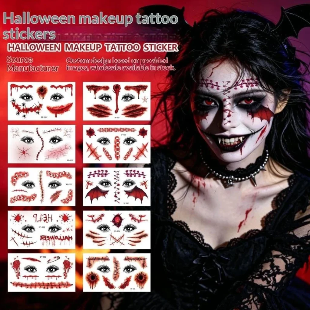 10 Sheets Realistic Scar Tattoos – Waterproof Fake