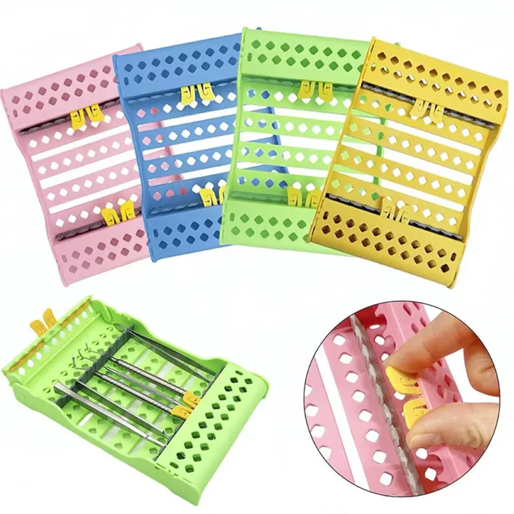 10Slots Dental Instrument Box Holder 135℃ Autoclave Plastic